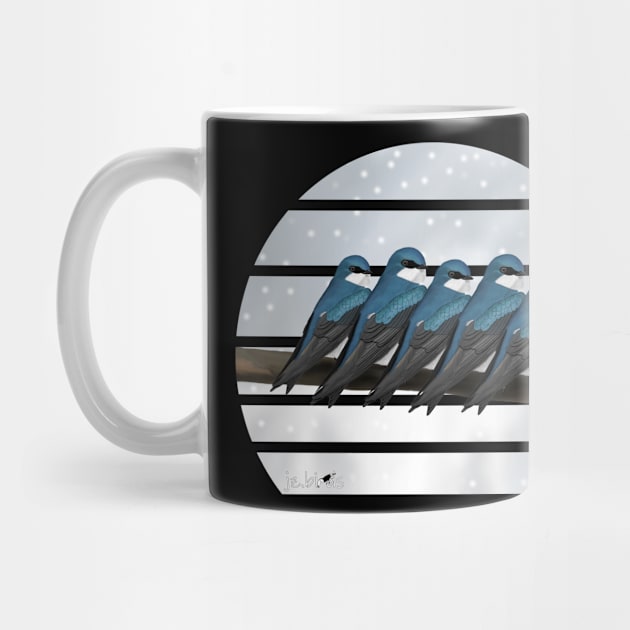 Tree Swallows Winter Snow Bird Watching Birding Ornithologist Gift by jzbirds